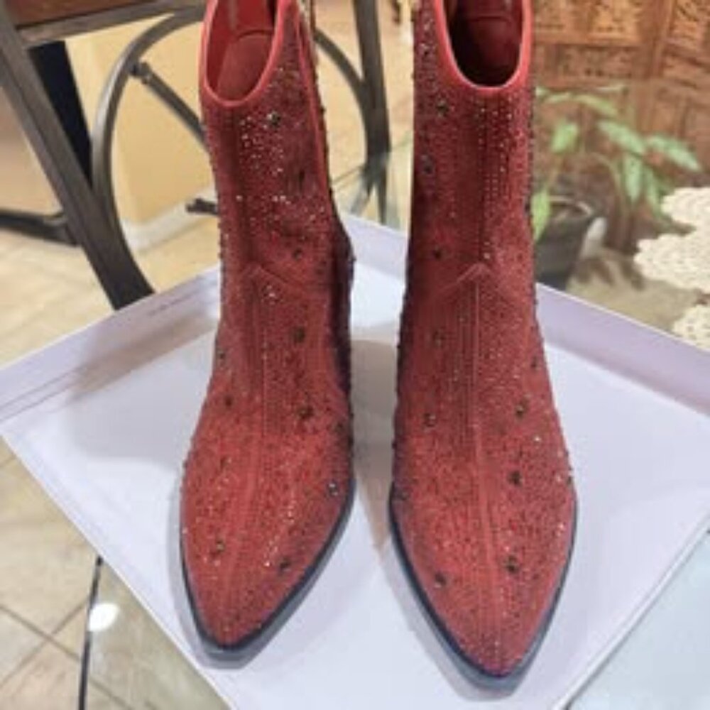 Jessica Simpson Red Heeled Boots - Picture 3 of 4